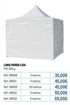Oferta de Carpa Profesional Plegable Serie Galh Lona Pared Lisa por 35€ en Makro