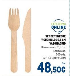 Oferta de Makro - Set De Tenedor Y Cuchillo Vasomadrid por 48,5€ en Makro