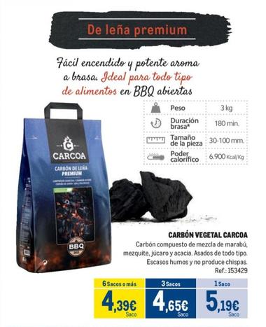 Oferta de Carcoa - Carbon Vegetal  por 5,19€ en Makro