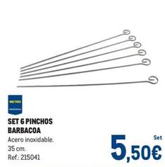 Oferta de Set 6 Pinchos Barbacoa por 5,5€ en Makro