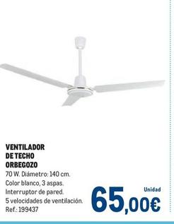 Oferta de Orbegozo - Ventilador De Techo por 65€ en Makro