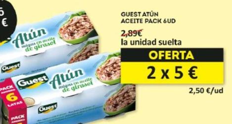 Oferta de Guest - Atún Aceite Pack 6ud por 2,89€ en Economy Cash