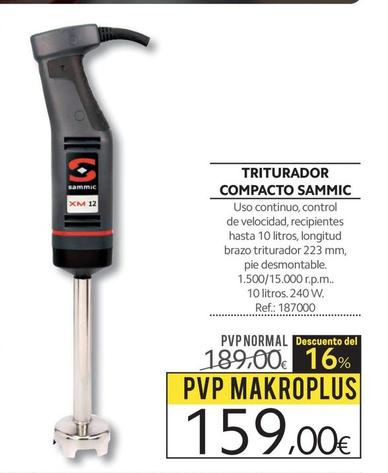 Oferta de Makro - Triturador Compacto Sammic por 159€ en Makro