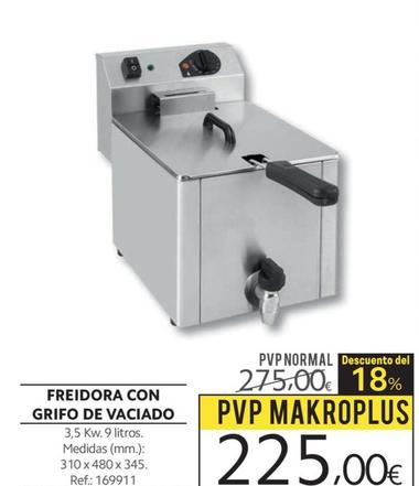 Oferta de Makro - Freidora Con Grifo De Vaciado por 225€ en Makro