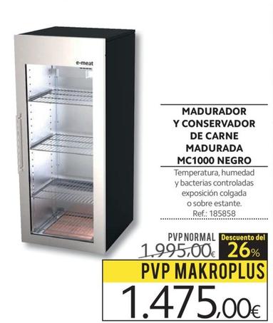 Oferta de Madurador Y Conservador De Carne Madurada Mc1000 Negro por 1475€ en Makro
