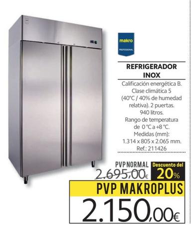 Oferta de Refrigerador Inox por 2150€ en Makro