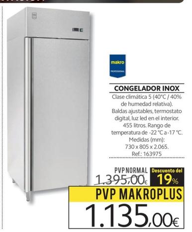 Oferta de Congelador Inox por 1135€ en Makro