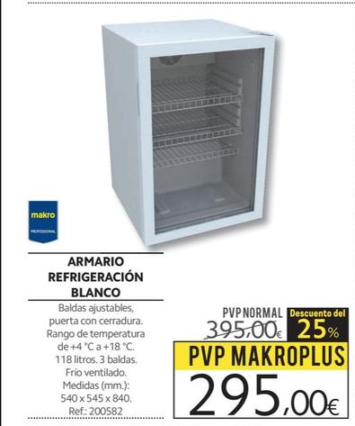 Oferta de Armario Refrigeración Blanco por 295€ en Makro