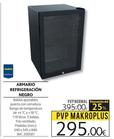 Oferta de Armario Refrigeración Negro por 295€ en Makro