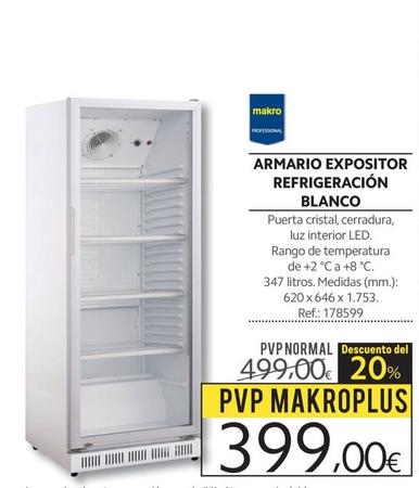 Oferta de Makro - Armario Expositor Refrigeración Blanco por 399€ en Makro