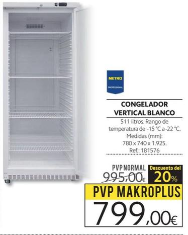 Oferta de Congelador Vertical Blanco por 799€ en Makro