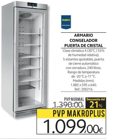 Oferta de Makro - Armario Congelador Puerta De Cristal por 1099€ en Makro