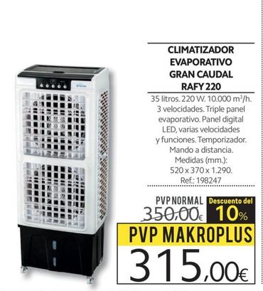 Oferta de Climatizador Evaporativo Gran Caudal por 315€ en Makro