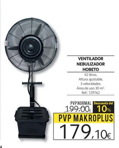 Oferta de Ventilador Nebulizador Hobeto por 179,15€ en Makro