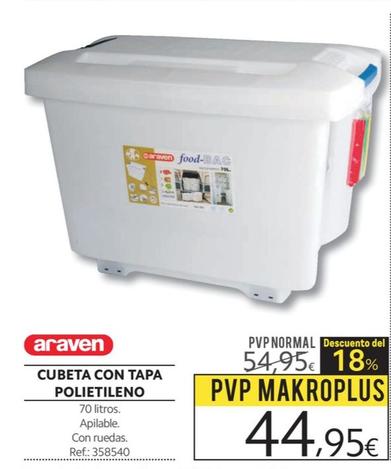 Oferta de Araven - Cubeta Con Tapa Polietileno por 44,95€ en Makro