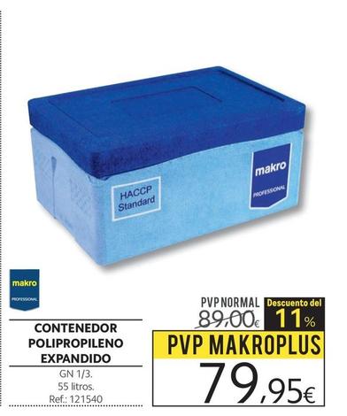 Oferta de Makro - Contenedor Polipropileno Expandido por 79,95€ en Makro