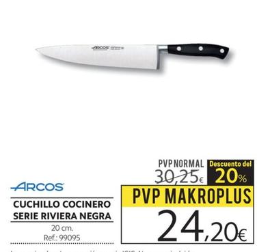 Oferta de Arcos - Cuchillo Cocinero Serie Riviera Negra por 24,2€ en Makro