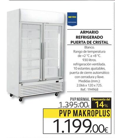 Oferta de Armario Refrigerado Puerta De Cristal por 1199€ en Makro