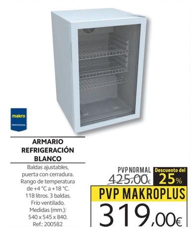 Oferta de Armario Refrigeración Blanco por 319€ en Makro