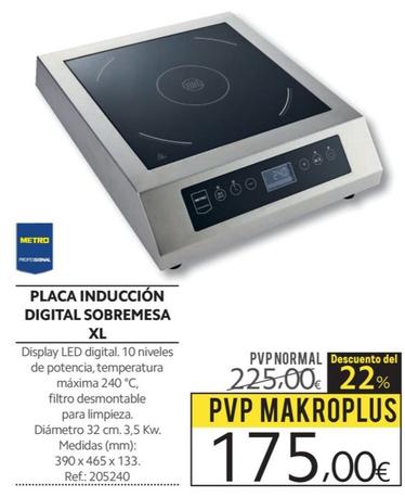 Oferta de Makro - Placa Inducción Digital Sobremesa Xl por 175€ en Makro