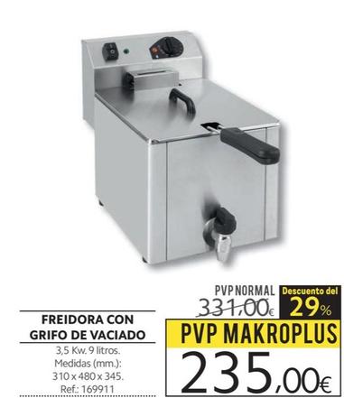 Oferta de Makro - Freidora Con Grifo De Vaciado por 235€ en Makro
