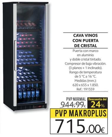 Oferta de Cava Vinos Con Puerta De Cristal por 715€ en Makro