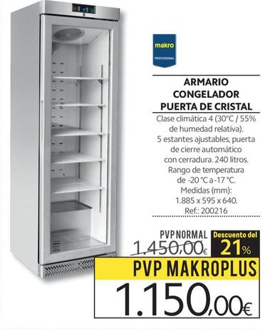 Oferta de Makro - Armario Congelador Puerta De Cristal por 1150€ en Makro
