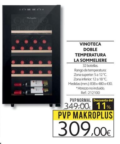 Oferta de Vinoteca Doble Temperatura La Sommeliere por 309€ en Makro