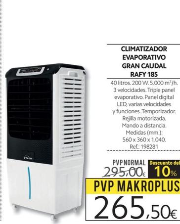 Oferta de Makro - Climatizador Evaporativo Gran Caudal Rafy 185 por 265,5€ en Makro