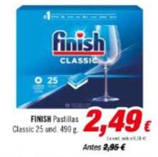 Oferta de Finish - Pastillas Classic 25 Und. por 2,49€ en Aquabel Perfumerías