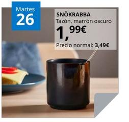 Oferta de Snökrabba - Tazón, Marrón Oscuro por 1,99€ en IKEA