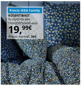 Oferta de Rosentibast - Fa Nórd+Fa Alm 150x200/50x60 Azul por 19,99€ en IKEA