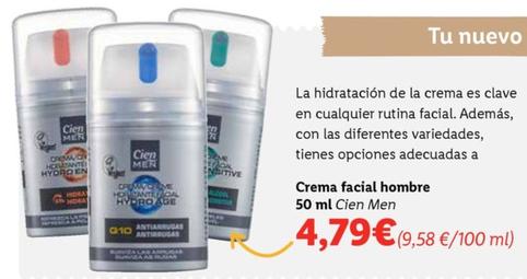 Oferta de Cien - Men Crema Facial Hombre por 4,79€ en Lidl