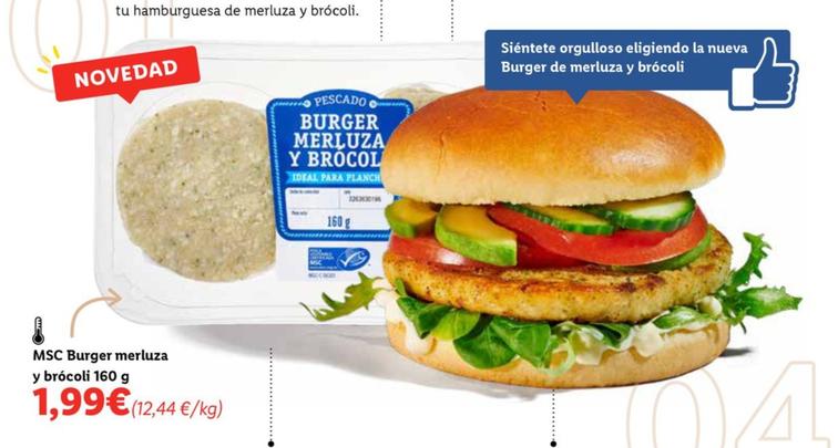 Oferta de Msc Burger Merluza Y Brócoli por 1,99€ en Lidl
