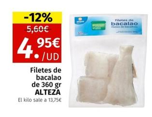 Oferta de Alteza - Filetes De Bacalao por 4,95€ en Maskom Supermercados