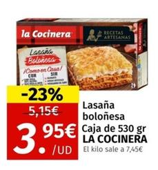 Oferta de La Cocinera - Lasaña Boloñesa Caja por 3,95€ en Maskom Supermercados