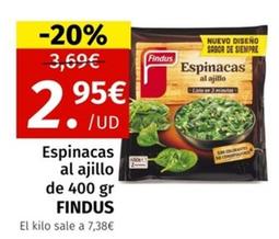 Oferta de Findus - Espinacas Al Ajillo por 2,95€ en Maskom Supermercados