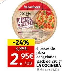 Oferta de La Cocinera - 4 Bases De Pizza Congeladas por 2,95€ en Maskom Supermercados