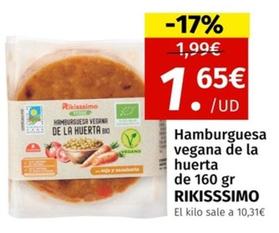 Oferta de Hamburguesa Vegana De La Huerta por 1,65€ en Maskom Supermercados