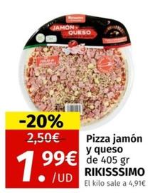 Oferta de Rikisssimo Pizza Jamón Y Queso por 1,99€ en Maskom Supermercados