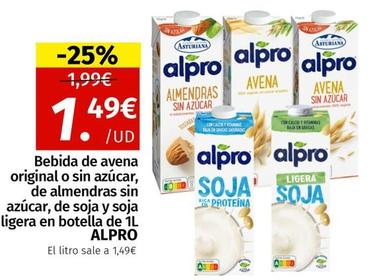 Oferta de Alpro - Bebida De Avena Original O Sin Azúcar por 1,49€ en Maskom Supermercados