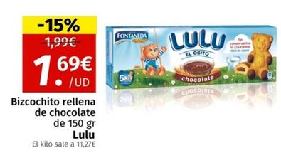 Oferta de Lulú - Bizcochito Rellena De Chocolate por 1,69€ en Maskom Supermercados
