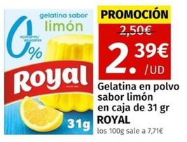 Oferta de Royal - Gelatina En Polvo Sabor Limón En Caja por 2,39€ en Maskom Supermercados