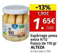 Oferta de Alteza - Espárrago Yema Extra 9/12 Frasco por 1,65€ en Maskom Supermercados