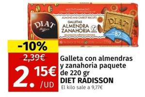Oferta de Diet Radisson - Galleta Con Almendras Y Zanahoria Paquete por 2,15€ en Maskom Supermercados