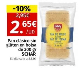Oferta de Schär - Pan Clásico Sin Glúten En Bolsa por 2,65€ en Maskom Supermercados