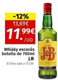 Oferta de J&b - Whisky Escocés por 11,99€ en Maskom Supermercados