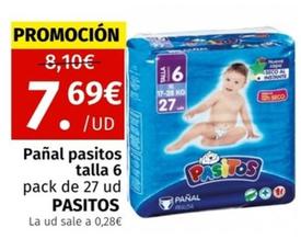 Oferta de Pasitos - Pañal Talla 6 por 7,69€ en Maskom Supermercados