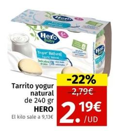Oferta de Hero - Tarrito Yogur Natural por 2,19€ en Maskom Supermercados
