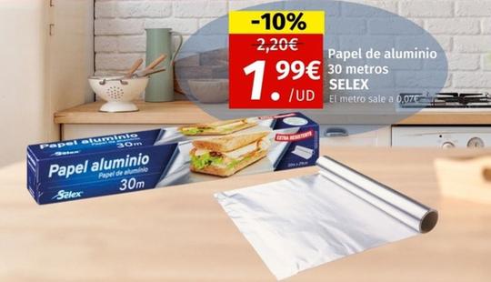Oferta de Selex - Papel De Aluminio por 1,99€ en Maskom Supermercados